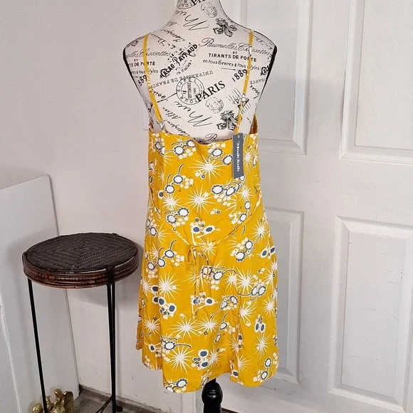 NEW Modcloth On Cloud Nineties Shift Dress Sunglasses Print Yellow Women M - Picture 10 of 11